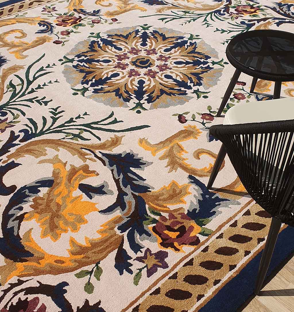 Stylish Polyester & Cotton Multi Color Decor Rug - HTP 02 (300x400cm) by Ramsha Home Stylish polyester & cotton multi color decor rug - HTP 02 (300x400cm) by Ramsha Home