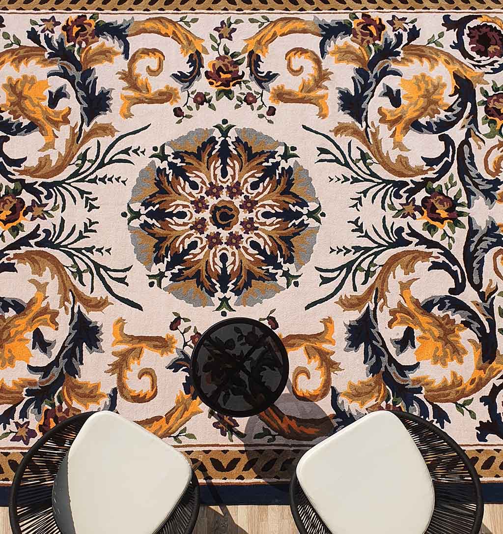 Elegant Handmade Multi Color Decor Rug in Polyester & Cotton - HTP 02 (300x400cm) by Ramsha Home Handmade polyester & cotton multi color decor rug - HTP 02 (300x400cm) by Ramsha Home