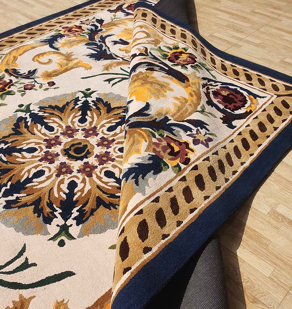 Colorful Handmade Polyester & Cotton Decor Rug - HTP 02 (300x400cm) by Ramsha Home Contemporary handmade multi color decor rug - HTP 02 (300x400cm) by Ramsha Home