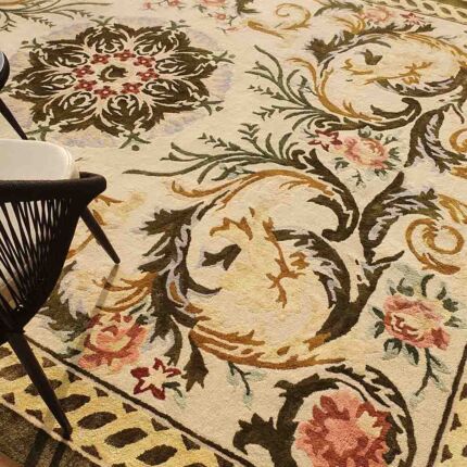 Handmade home decor wool, silk & cotton woven rug HTWV03 (300x400cm) by Ramsha Home