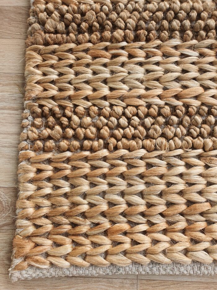 Elegant eco-friendly jute & cotton home decor rug SR 043 (80x200cm) for cozy living spaces by Ramsha Home