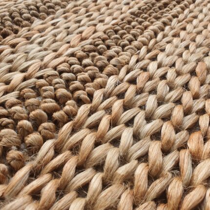 Stylish natural color jute and cotton home decor rug SR 043 (80x200cm) for modern interiors by Ramsha Home