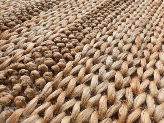 Stylish natural color jute and cotton home decor rug SR 043 (80x200cm) for modern interiors by Ramsha Home