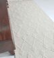 Close-up of Chic Natural White Hand-Woven Wool and Cotton Rug SRN-005 - Ramsha Home