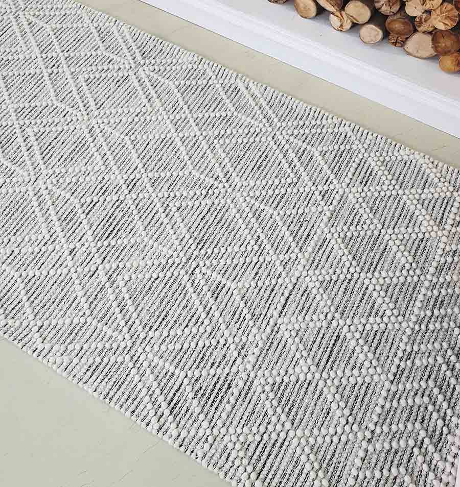 Stylish Woven Rug in Natural White Color - SRN 019 (80X200cm) by Ramsha Home Stylish woven rug in natural white color - SRN 019 (80X200cm) by Ramsha Home