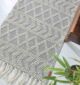 Close-up of Natural White Color Wool and Cotton Woven Rug SRN-020 - Ramsha Home