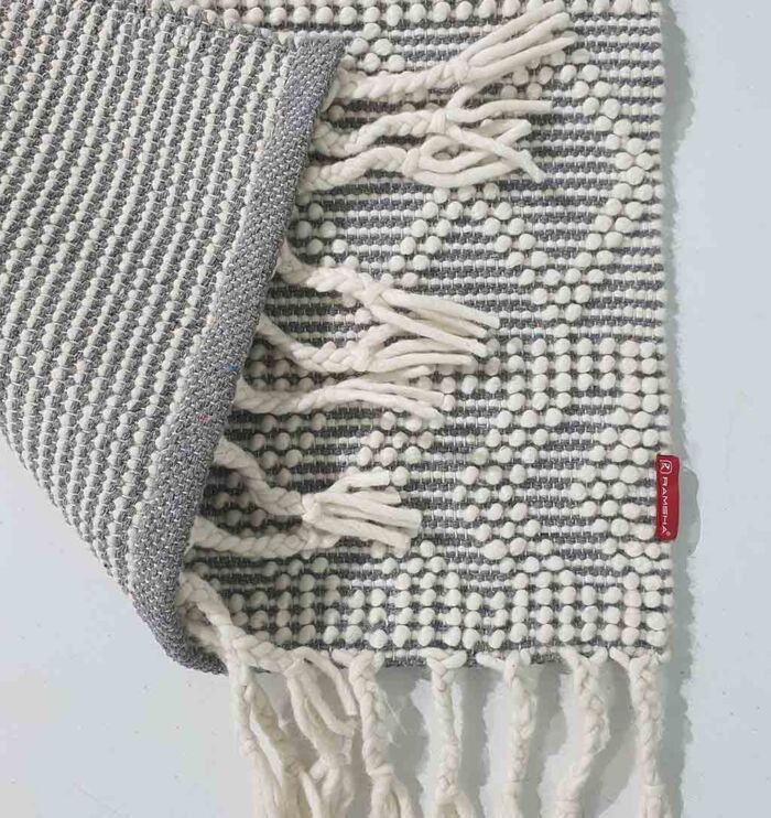 Backside View of Fine Details on Woven Rug - Ramsha Home