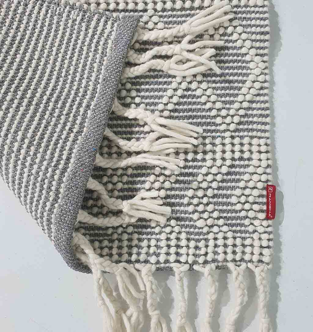 Backside View of Fine Details on Woven Rug - Ramsha Home Backside View of Fine Details on Woven Rug - Ramsha Home