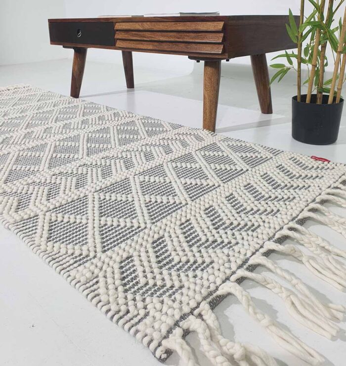 Detailed Close-up of Woven Rug Backside - Ramsha Home