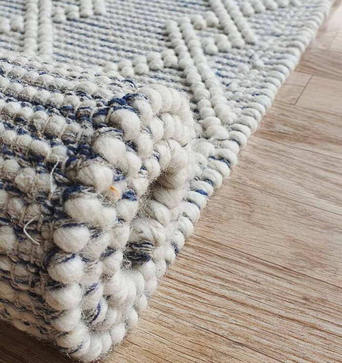 Elegant natural white woven rug for home decor - SRN 021 (80x200cm) by Ramsha Home
