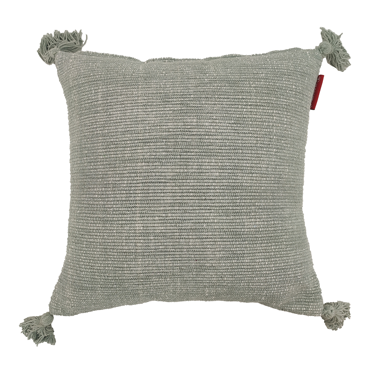 CS-133 Green Cotton Cushion with Tassels - 45X45cm CS-133 green cotton cushion with tassels 45X45cm
