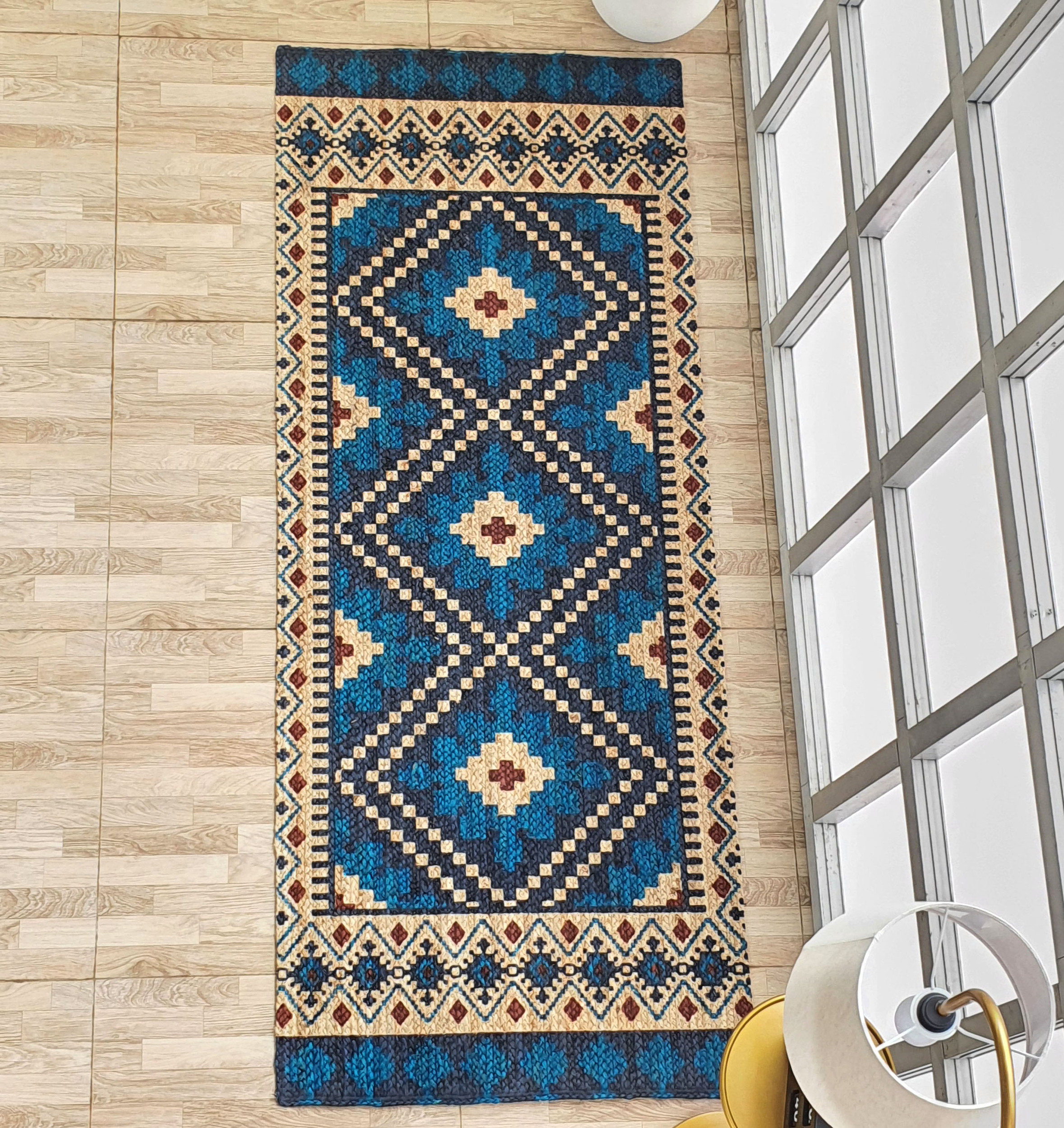 Artistic Handmade Multi Color Braided Jute Kitchen Mat - BR 040 (80x200cm) by Ramsha Home Luxurious Handmade Multi Color Braided Jute Rug - BR 040 (80x200cm)