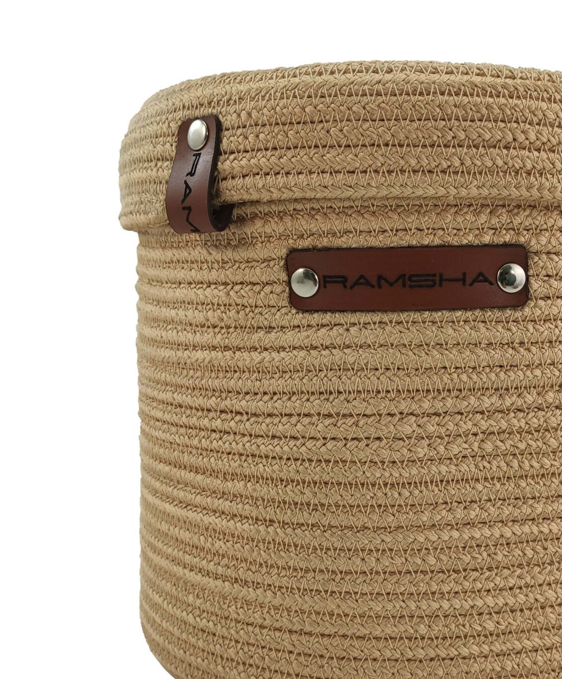 derey Stunning Beige Handmade Basket with Lid - BS 002 (22x22cm) - الصورة 3