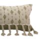 White & Green Color Cotton Cushion with Filler for Living Room, Bed, Couch - CS 174 (30x90cm) - Image 2