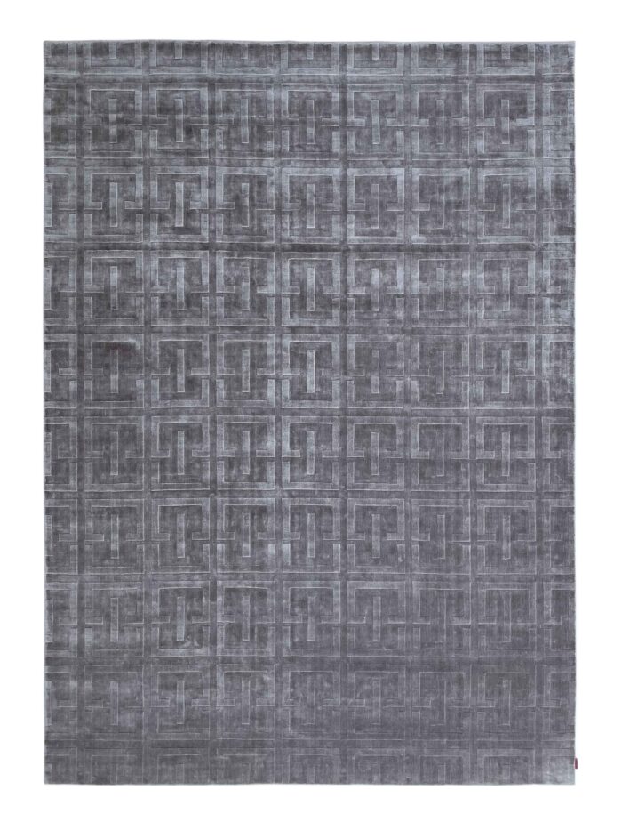 Beige hand knotted silk and cotton area rug LKV 17 (300x400cm) by Ramsha Home