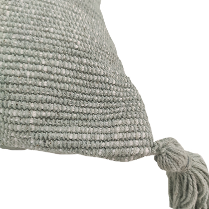 CS-133 Green Cotton Cushion with Tassels - 45X45cm CS-133 green cotton cushion with tassels 45X45cm