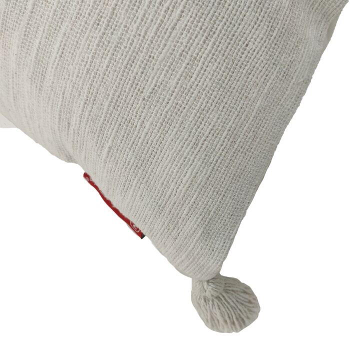 ⁦White Color Cotton & Polyester Cushion with Filler for Playroom, Bedroom - CS 215 (45x45cm)⁩ - الصورة ⁦2⁩