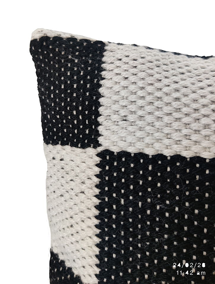 frdtreyrt Black & White Polyester Cushion with Filler for Balcony, Couch, Floor - CS 255 (60x60cm) - Image 4