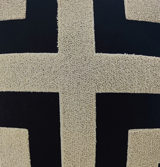 g74y8 Black & Off White Color Cotton Cushion with Filler for Sofa, Floor, and Bedroom - CS 260 (45x45cm) - Image 4