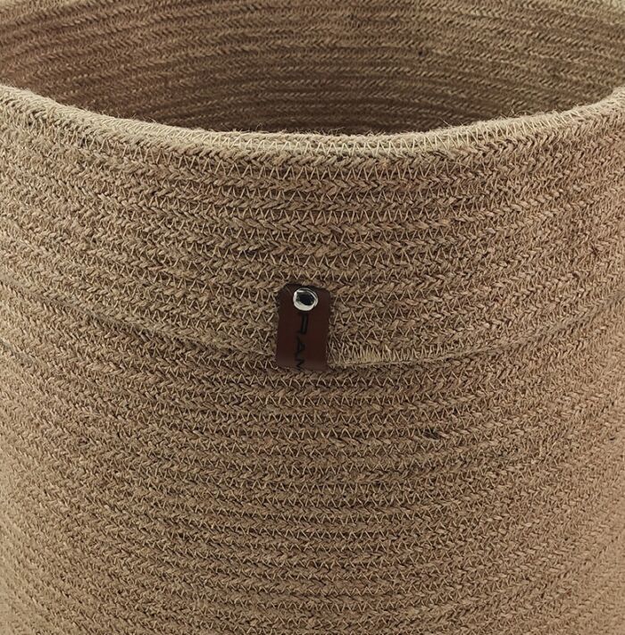 Natural Handmade Jute & Cotton Basket - BS 017 (40Dx50Hcm) - Image 2