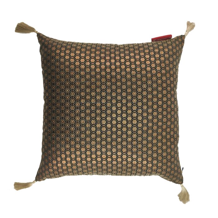 Black and Gold Color Polyester Cushion with Filler for Window Seat, Bed, Floor - CS 230 (45x45cm) - Image 4