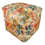 Guest room modern pouf, multi color, 40x40x40cm - stylish accent piece by Ramsha Home.