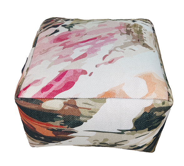 Modern Polyester Multi Color Pouf: Kids Room Decor, 50x50x30cm Modern kids room pouf, polyester multi color 50x50x30cm - colorful and comfy seating option by Ramsha Home.