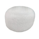 White pouf PF-124, soft and fluffy, 50x50x30cm, enhances home decor with its cozy design by Ramsha Home.