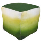 PF-128 rainbow green pouf, 40x40x40cm, ideal for hallway decor by Ramsha Home.