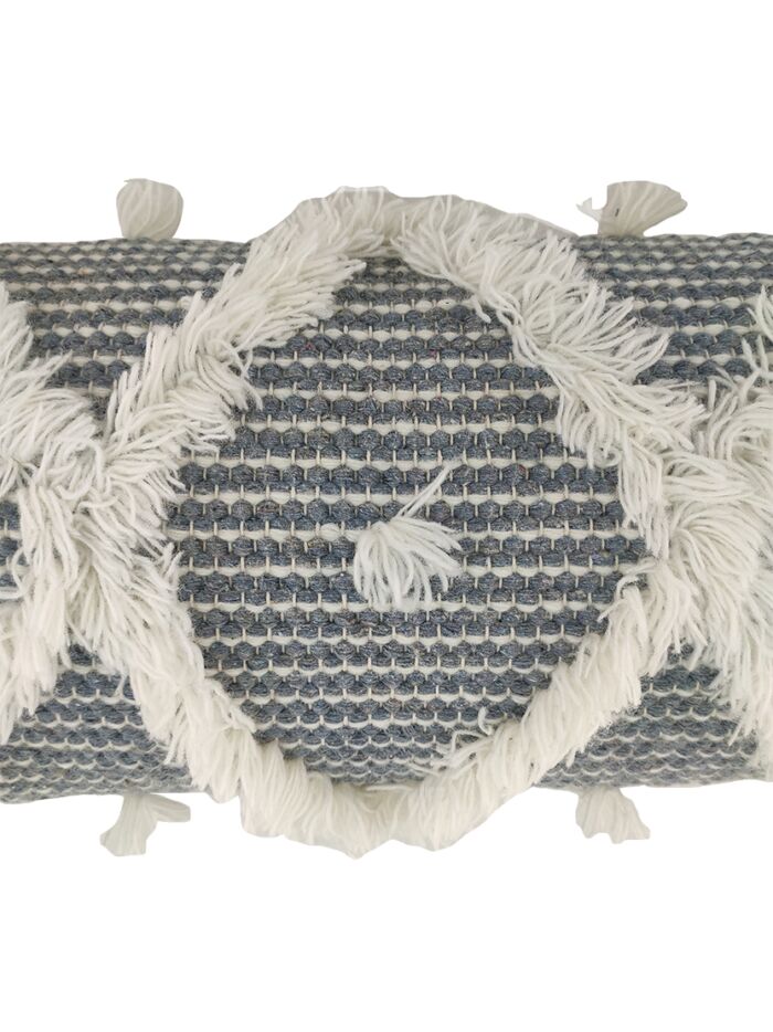 Natural Color Wool & Cotton Cushion with Filler for Bed, Couch - CS 217 (30x90cm) - Image 2