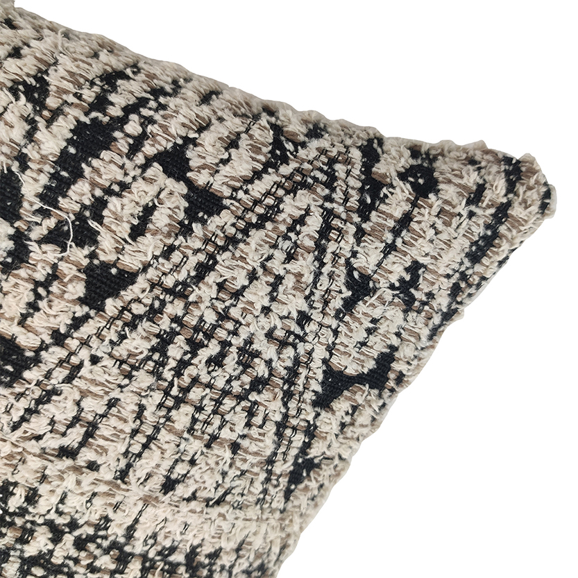swt Natural and Black Color Cotton Cushion with Filler for Indoor and Outdoor - CS 204 (60x60cm) - Image 2