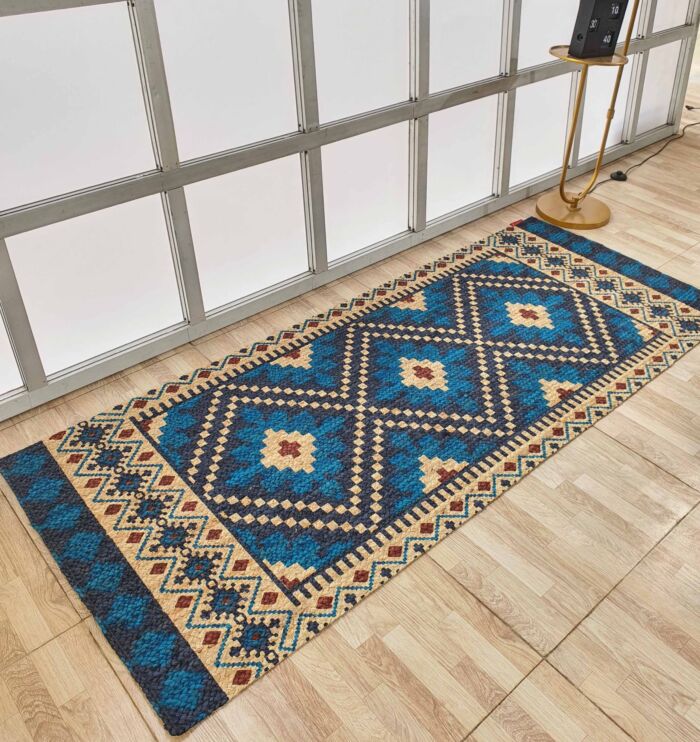 Premium quality handmade braided jute kitchen mat BR 040 (80x200cm) by Ramsha Home