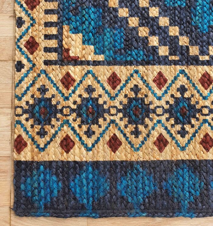 Handmade multi color braided jute kitchen mat BR 040 (80x200cm) by Ramsha Home