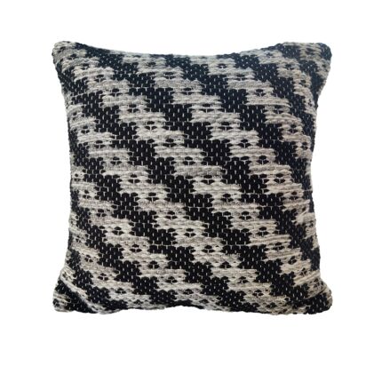 Black & White Color Polyester Cushion with Filler for Living Room, Bed, Playroom - CS 257 (45x45cm)