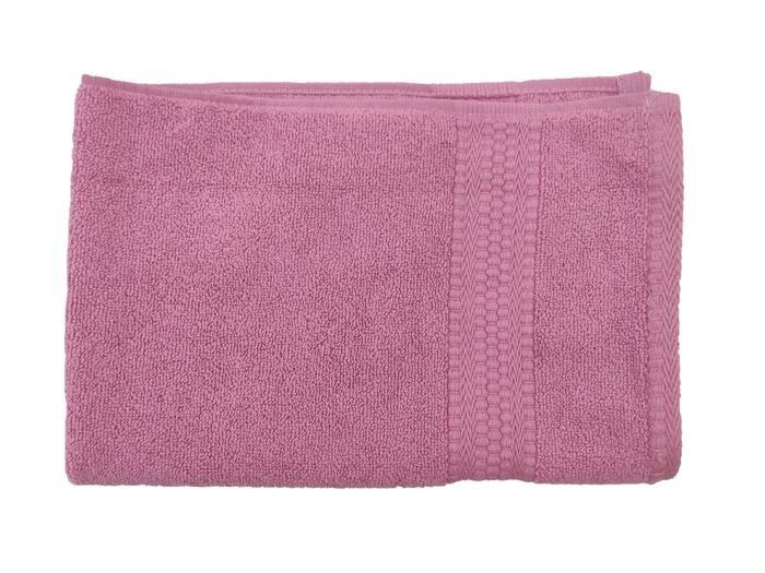 Compact cotton bath towel TW-015, 40X60cm, in pink color, perfect for bathroom routines by Ramsha Home.