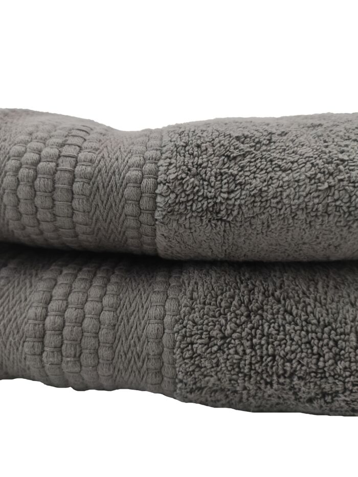 Soft cotton towel TW-012, 70X150cm, highly absorbent for bathroom use, grey color by Ramsha Home.