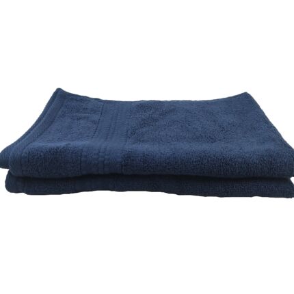 Compact navy blue towel TW 011, 40x60cm, made of soft cotton, perfect for daily bathroom routines by Ramsha Home.