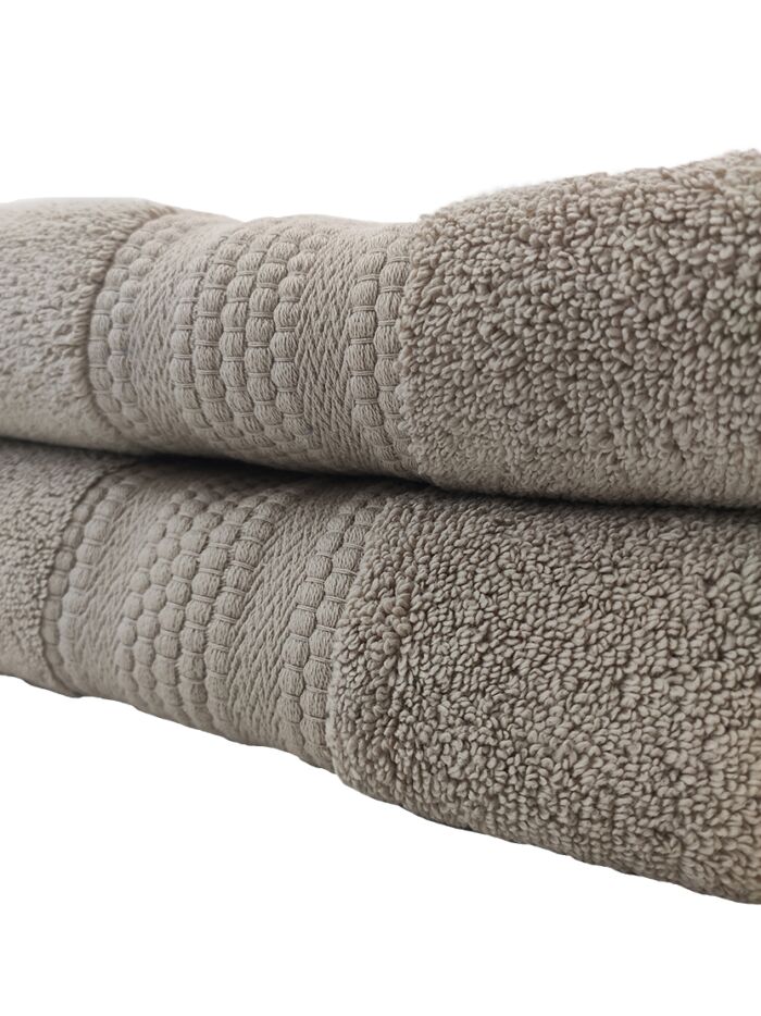 Cotton towel TW-013, 40X60cm, beige and soft, perfect for bathroom use by Ramsha Home.