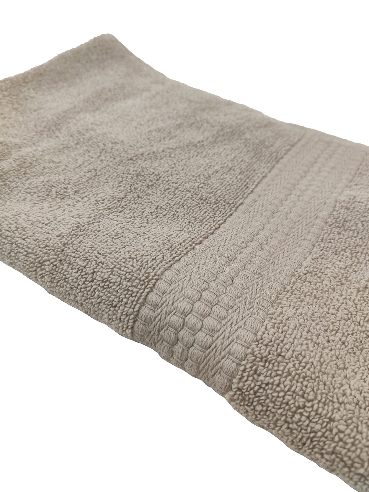 Soft and Highly Absorbent Cotton Bath Towel TW-013, Beige Color 40X60cm by Ramsha Home Soft and highly absorbent cotton bath towel TW-013 in beige color, 40X60cm, ideal for bathroom use by Ramsha Home.