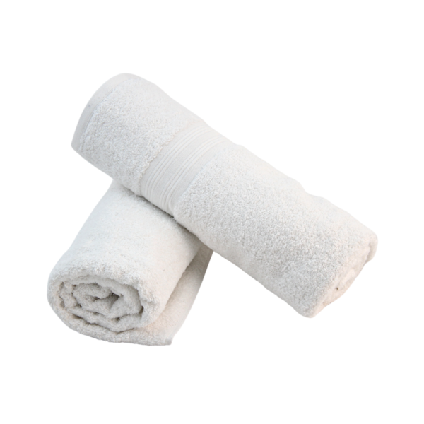 Highly Absorbent Cotton Bath Towel TW-005 - Bleach White (75x142cm) by Ramsha Home Highly absorbent cotton bath towel TW-005, bleach white color, 75x142cm, for bathroom by Ramsha Home.