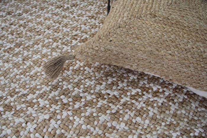 Earthy Tone Crochet Area Rug in Rectangular Shape