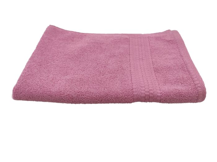 Soft cotton towel TW-015, 40X60cm, highly absorbent for bathroom use, pink color by Ramsha Home.