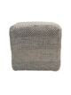 Elegant grey pouf PF-129, 40x40x40cm, polyester and cotton blend, ideal for modern home interiors by Ramsha Home.