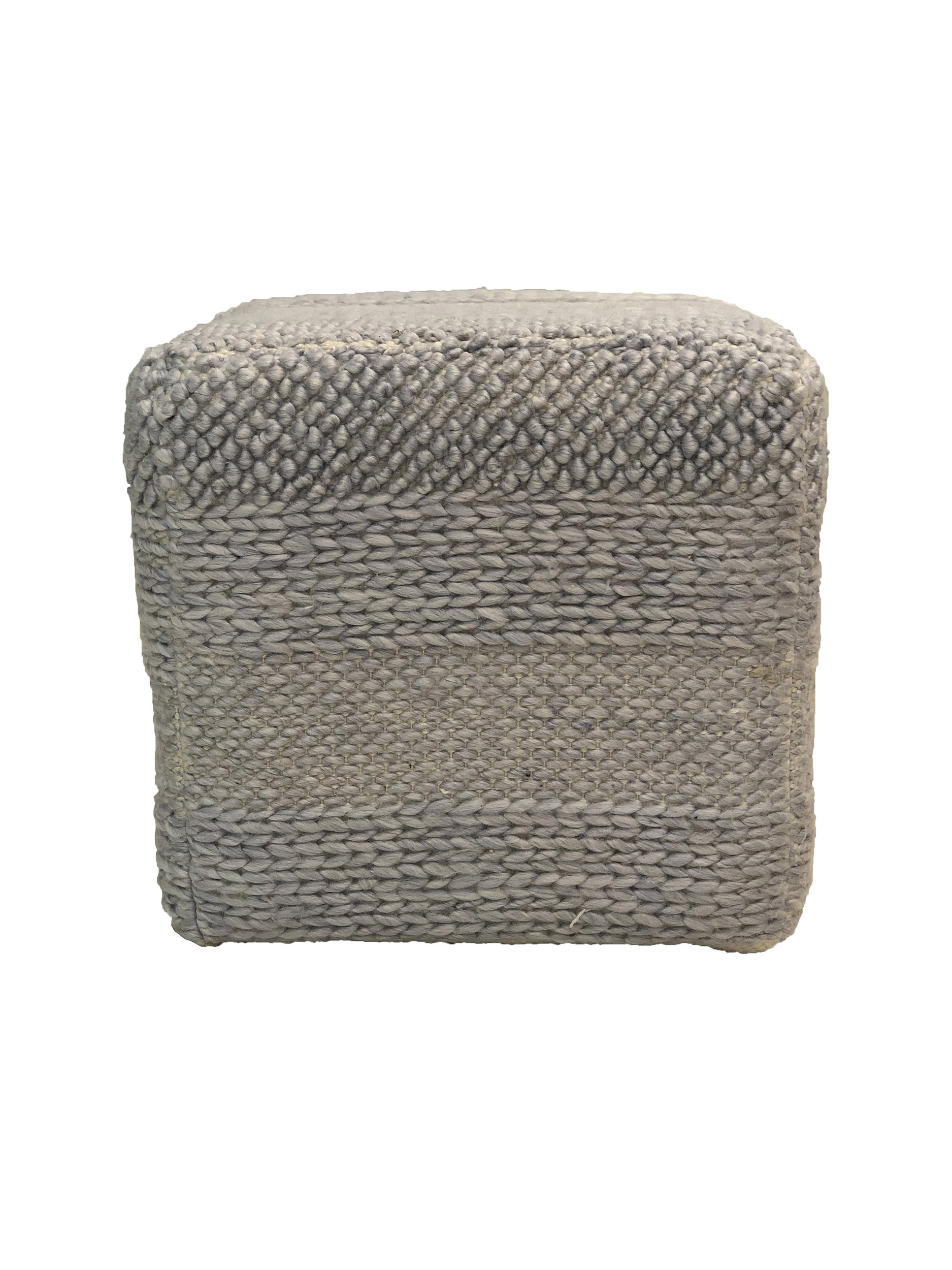 Modern Grey Pouf PF-129, Polyester and Cotton Blend 40x40x40cm for Home Interiors by Ramsha Home Elegant grey pouf PF-129, 40x40x40cm, polyester and cotton blend, ideal for modern home interiors by Ramsha Home.
