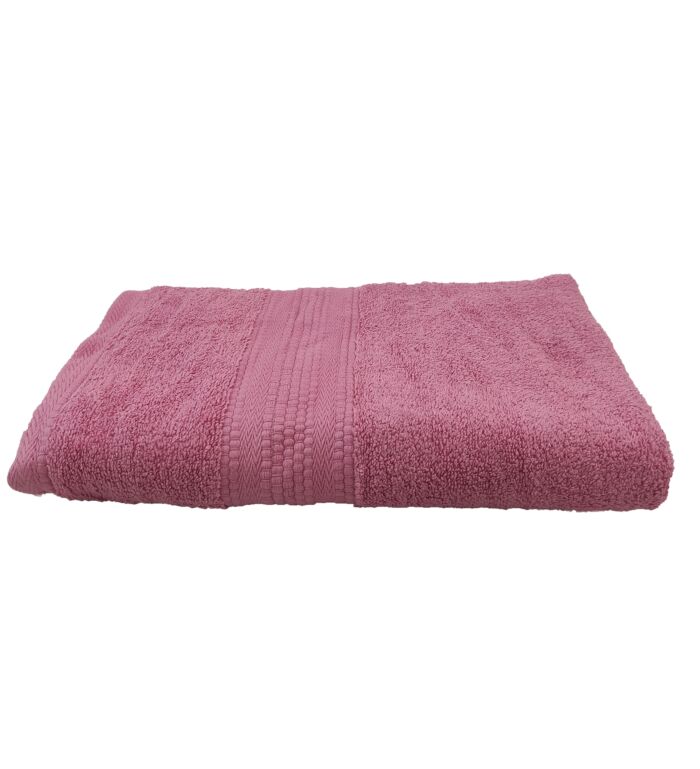 Bathroom cotton towel TW-015, 40X60cm, soft and absorbent in pink color for daily use by Ramsha Home.
