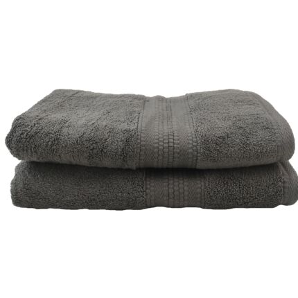 Soft and highly absorbent cotton bath towel TW-012 in grey color, 70X150cm, ideal for bathroom use by Ramsha Home.