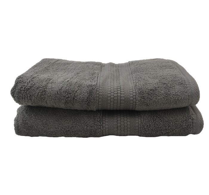 Soft and highly absorbent cotton bath towel TW-012 in grey color, 70X150cm, ideal for bathroom use by Ramsha Home.