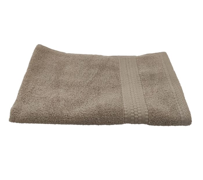 Beige cotton bath towel TW-013, 40X60cm, soft and absorbent for bathroom essentials by Ramsha Home.