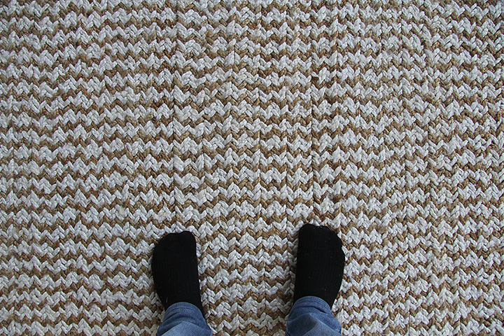 Artisanal Natural Color Crochet Rug for Home Decor - CR 002 (200x300cm) by Ramsha Home Natural color crochet rug for home decor, handmade CR 002, 200x300cm by Ramsha Home