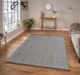 Rectangular Crochet Rug in Natural and White Tones